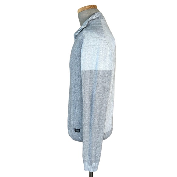 Dark Black Men’s Gray 1/4 Zip Cotton Blend Sweater Size Large EUC - Picture 5 of 12